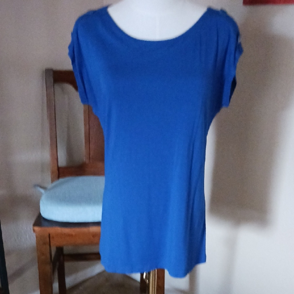 Banana Republic Women's Cobalt Blue Short Sleeve Top